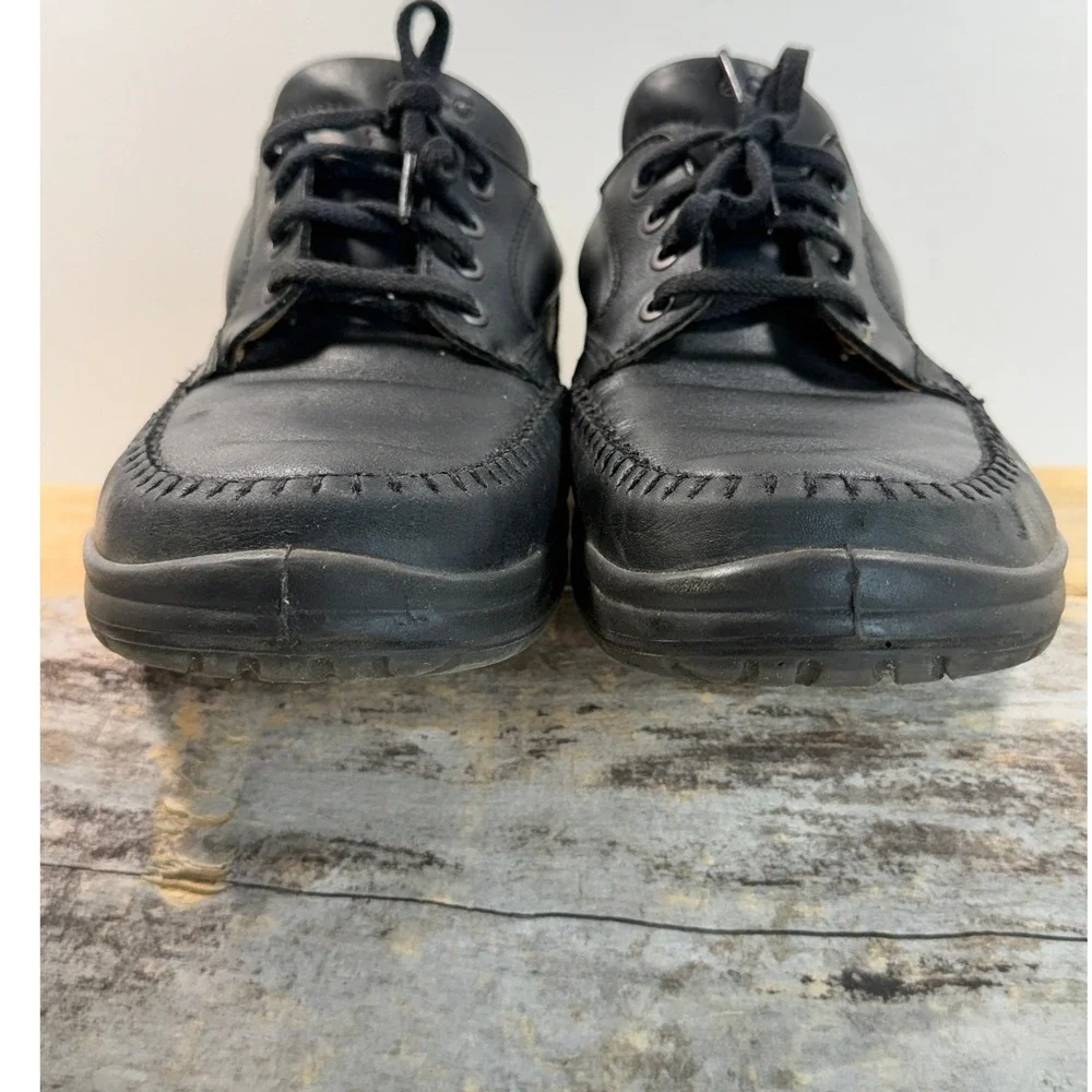 ECCO Mens Black Leather Moc Toe Lace Up Oxford Shoes EU 46 US 12-12.5